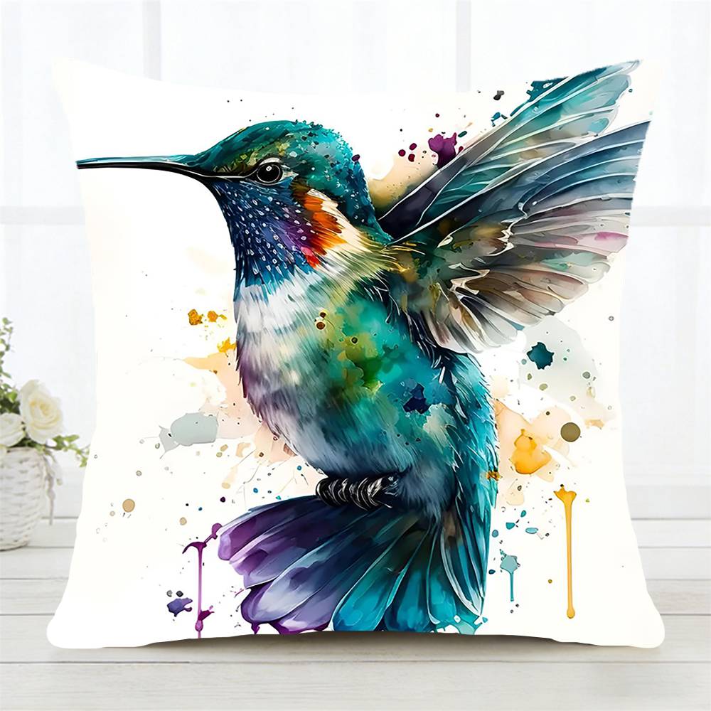 Art Bird Pillow Case Fashion Square Pillowcase Bedroom Sofa Room Ins Decoration Leisure