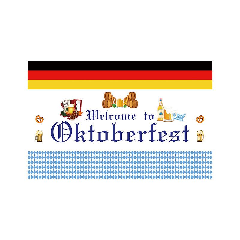 Munich Oktoberfest Outdoor Patio Party Bunting Banner, German Theme Backdrop Decor, Waterproof Durable Festival Flag