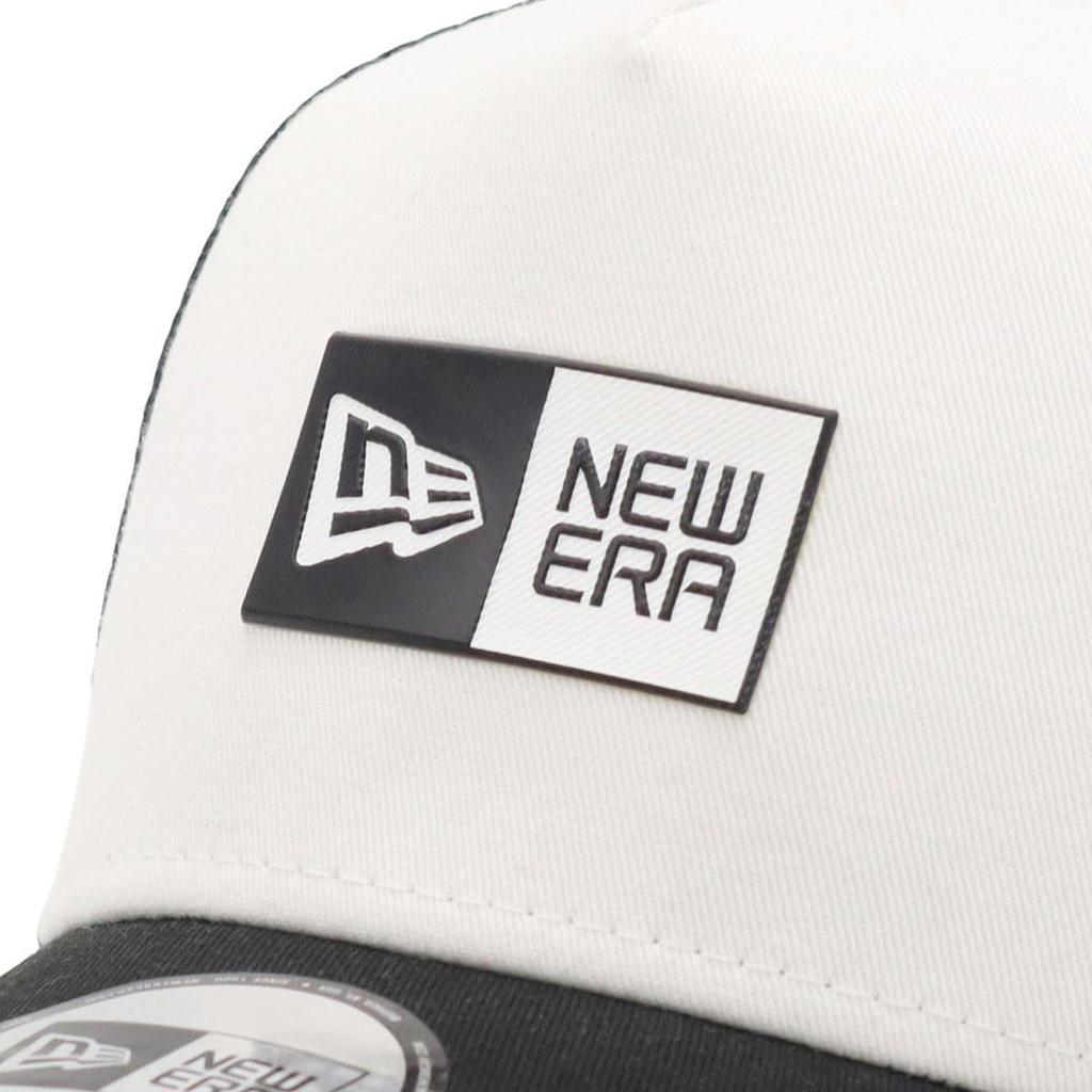 New Era 9FORTY A-Frame Trucker Mesh Cap Box Logo Optic White/Black - breathable snapback, unisex, size FREE approx. 56.8-60.6cm, 940AFTR TPU BOX