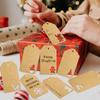 48/96/144pcs Santa Claus Gifts Labels Christmas Tree Shape Kraft Paper Tags Hanging Label  New Year
