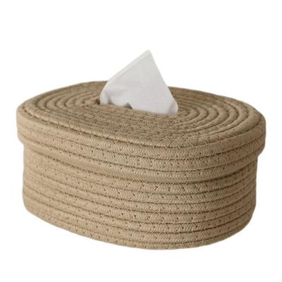 Taschentuchbox-Abdeckung Quadratische Taschentuchhalter Baumwollseil-Abdeckungen Rechteckige Taschentuchbox Niedliche Accessoires Dekorative Organizer A
