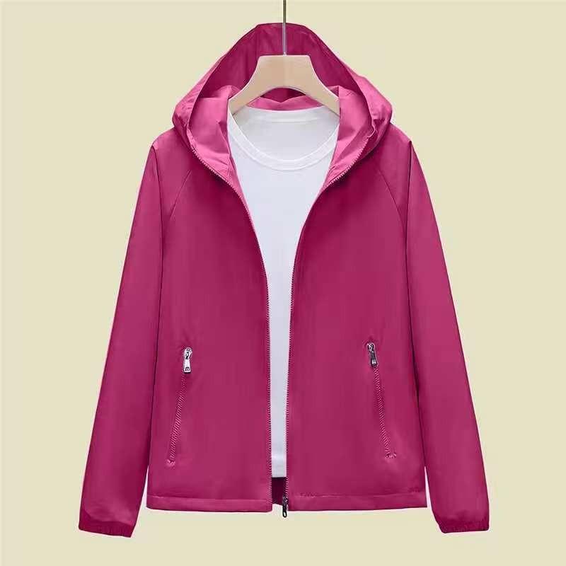 New Women's Windproof and Waterproof Jacket Casual Hooded Top Loose Trench Coat Jacket Jacket