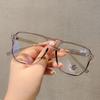 Retro Large Frame Double Bridge Anti-Blue Light Reading Glasses with Clear Lenses