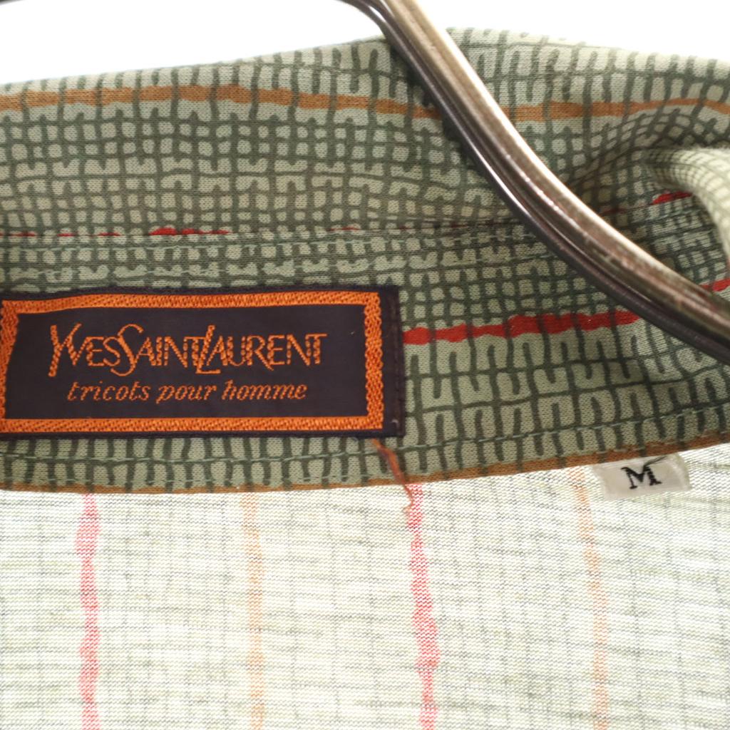 Yves Saint Laurent 90s Old Overall Handle Long Sleeve Half Button Shirt M Men's Used
