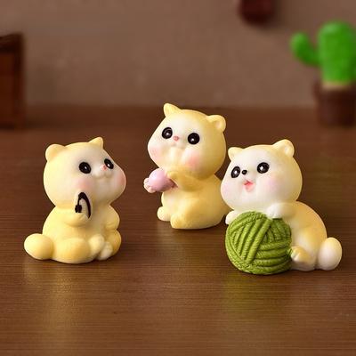 Boule de cristal chat vilain, accessoires chat gris et chat Orange, ornements en résine, décoration de maison, accessoires DIY-30