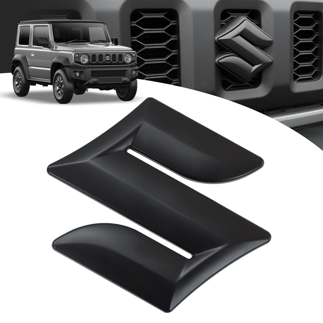 

Maplewoodcar Новый дизайн Suzuki Jimny Выделенная эмблема S для передней части Не требуется удаление оригинального логотипа Установка без повреждения Внешние аксессуары Защитные