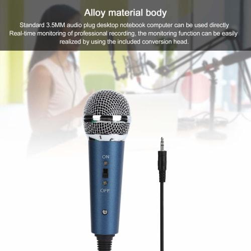Dynamic Microphone, Condenser Microphone, Wired Microphone, Karaoke Microphone, Handheld Wired Microphone, Recording, 3.5mm Inline U-Shaped Bao Audio