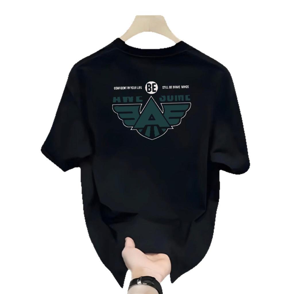 Cross-Border Exclusive Explosive Goods, Good Goods 100% Pure Cotton American Short-Sleeved T-Shirt Men'S Loose Casual Crew Neck