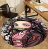 Runder Teppich mit Demon Slayer Muster, Innen-/Außenmatte, für Picknick, Spielzimmer, Schlafzimmer, Büro, Wohnzimmer, Heimdeko Teppich, Geburtstagsgeschenk