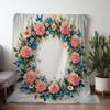 Vintage Floral Throw Blanket - Soft Flannel All-Season Couch Bed Sofa Cover - Elegant Home Decor in Pink, Blue, Green, Beige, Wh