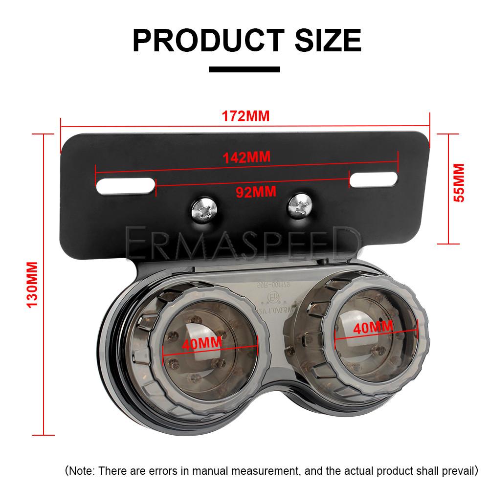 40 LED Motorcycle Tail Light Running Lamp Brake Stop&Turn Signal Light with License Plate Bracket for Motorcycle Street