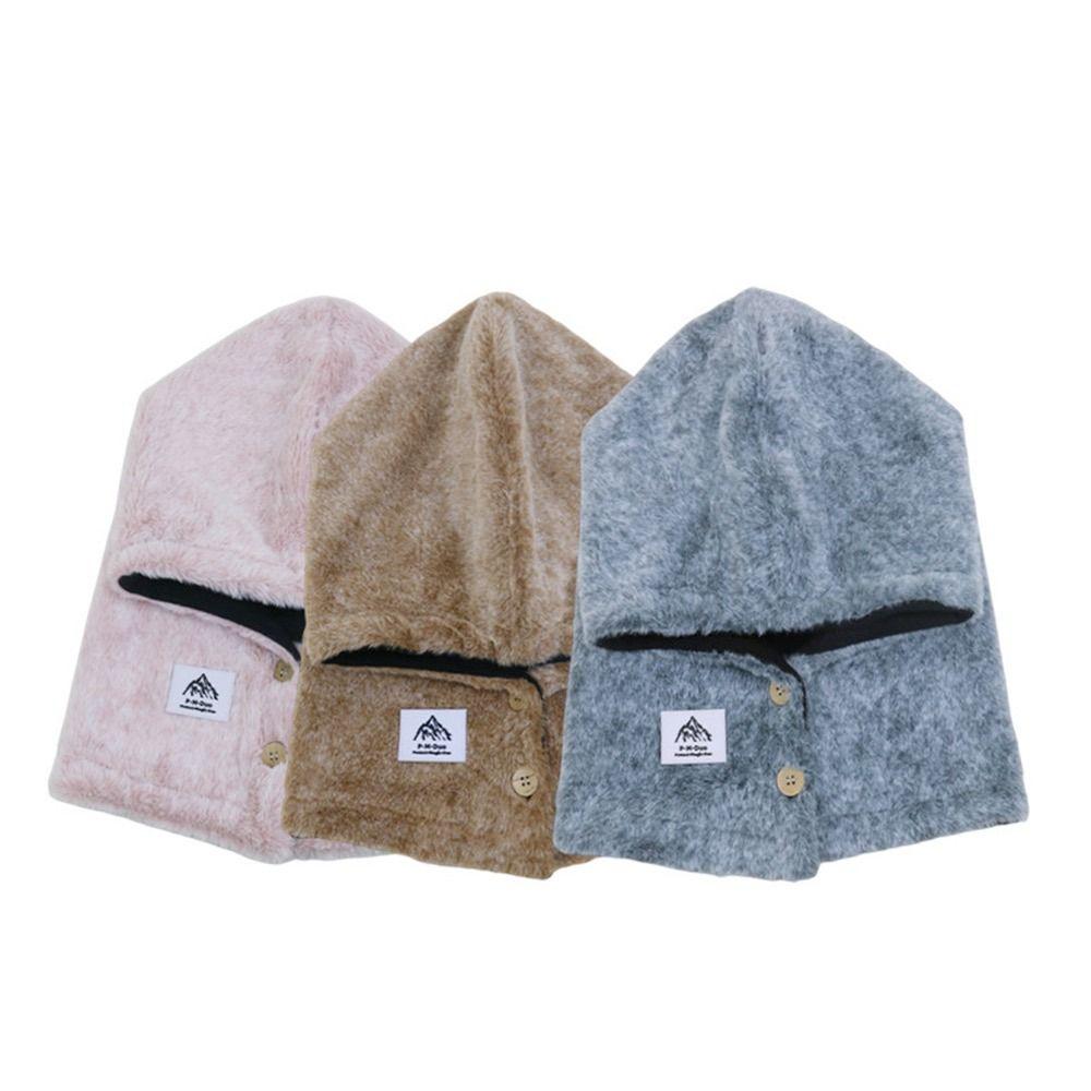 Fashion Winter Integrated Cap Scarf Warm Ear Protection Beanie Hat Scarf Soft Thickened Neck Warmer Cycling