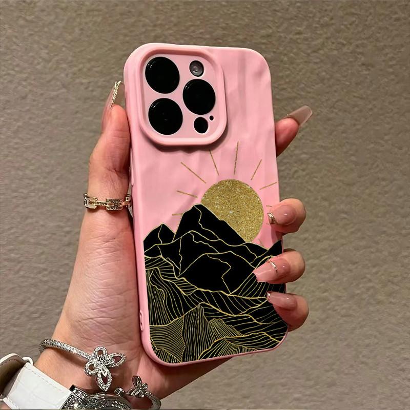 Surface Wrinkles and Unevenness Mobile Phone Shell Sunrise Printed Protective Matte TPU Cover Soft Silicone Case