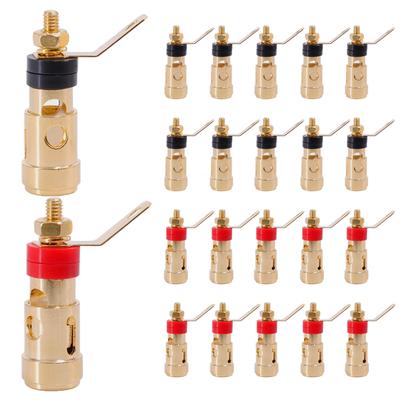 20PCS Small Gold-plated Push-type Spring Terminal Speaker Amplifier Spring Self-locking Socket Push-type Terminal