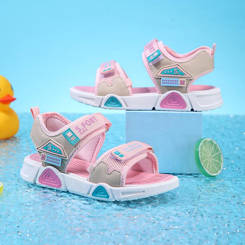 

Мальчиковые пляжные сандалии мягкая подошва легкие детские полые сандалии для девочек повседневные универсальные спортивные 39