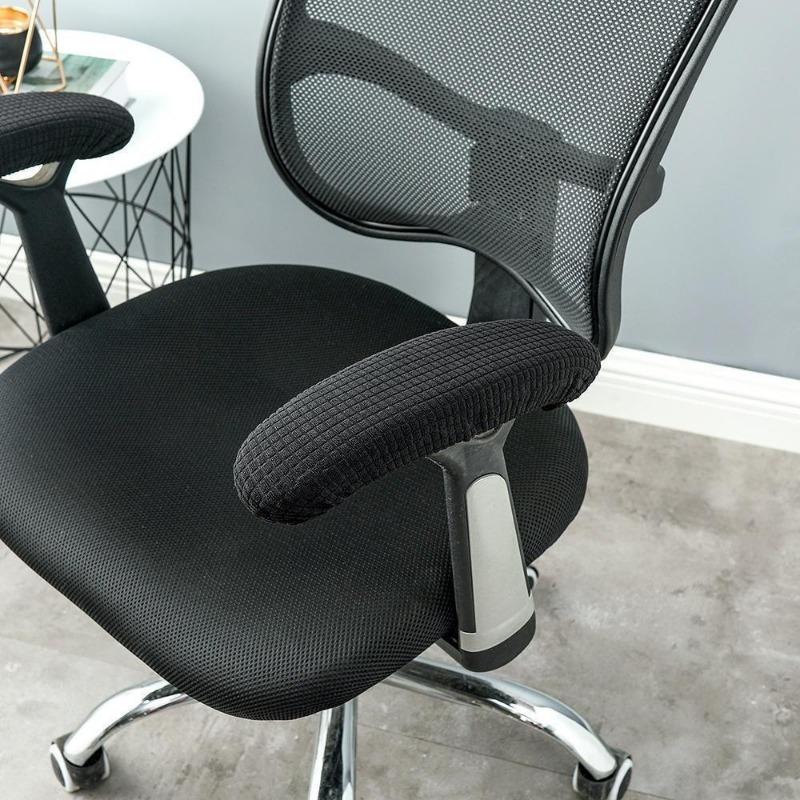 1 Pair Non Slip Polyester Chair Armrest Pads Comfortable Elbow Support Covers For Home Office Chairs Breathable Sleeves