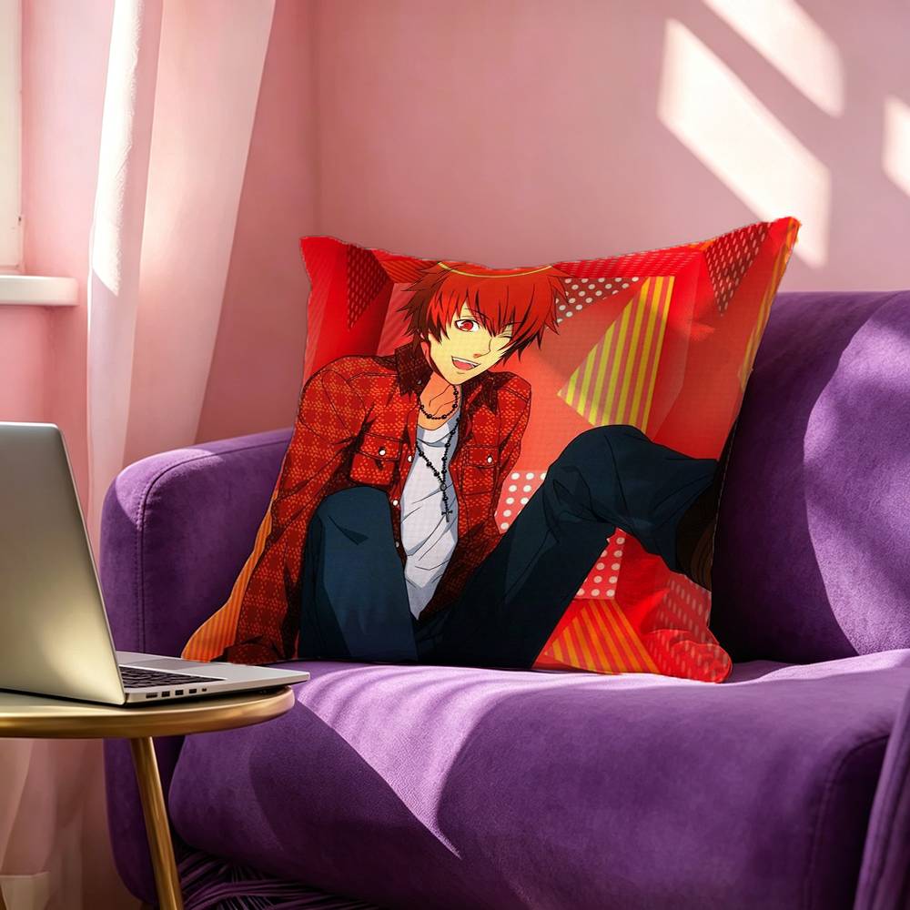 UUta no Princesama Ittoki Otoya Square DoubleSided printed Pillow Case Bedroom Bedside Pillow Sofa Cushion Cover