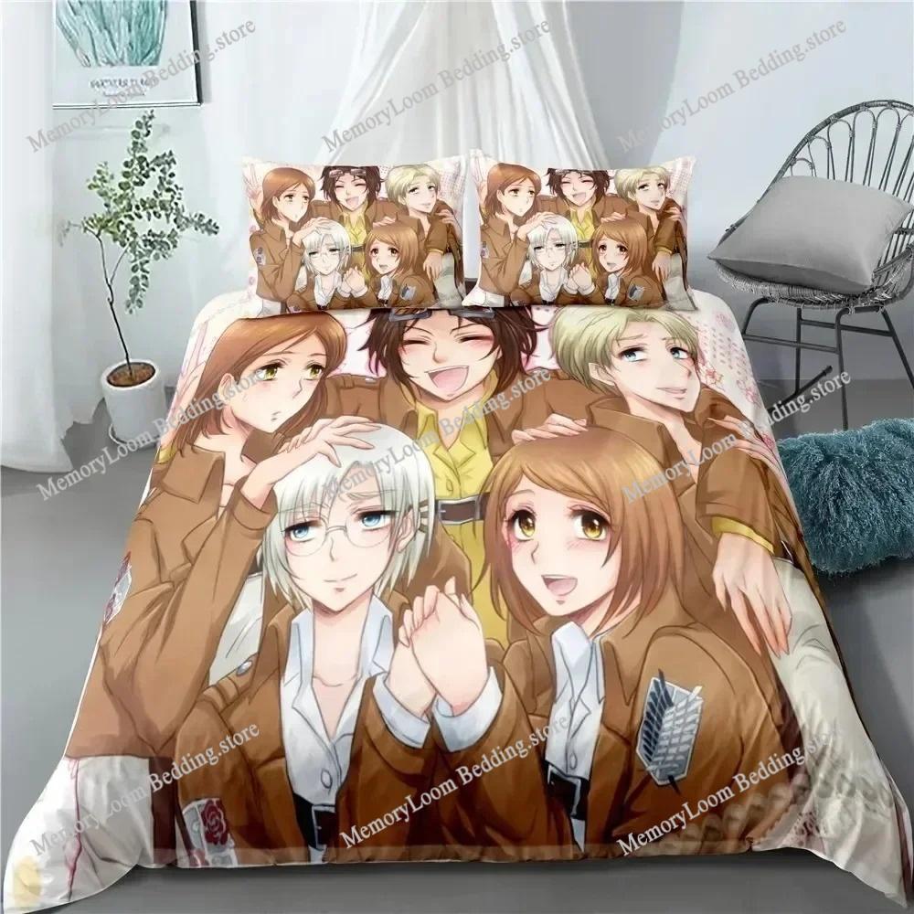 Anime Attack On Titan Home Textile Pillow Case 3D Print Bed Polyester Kids Comforter Bedding Sets for Home Textiles
