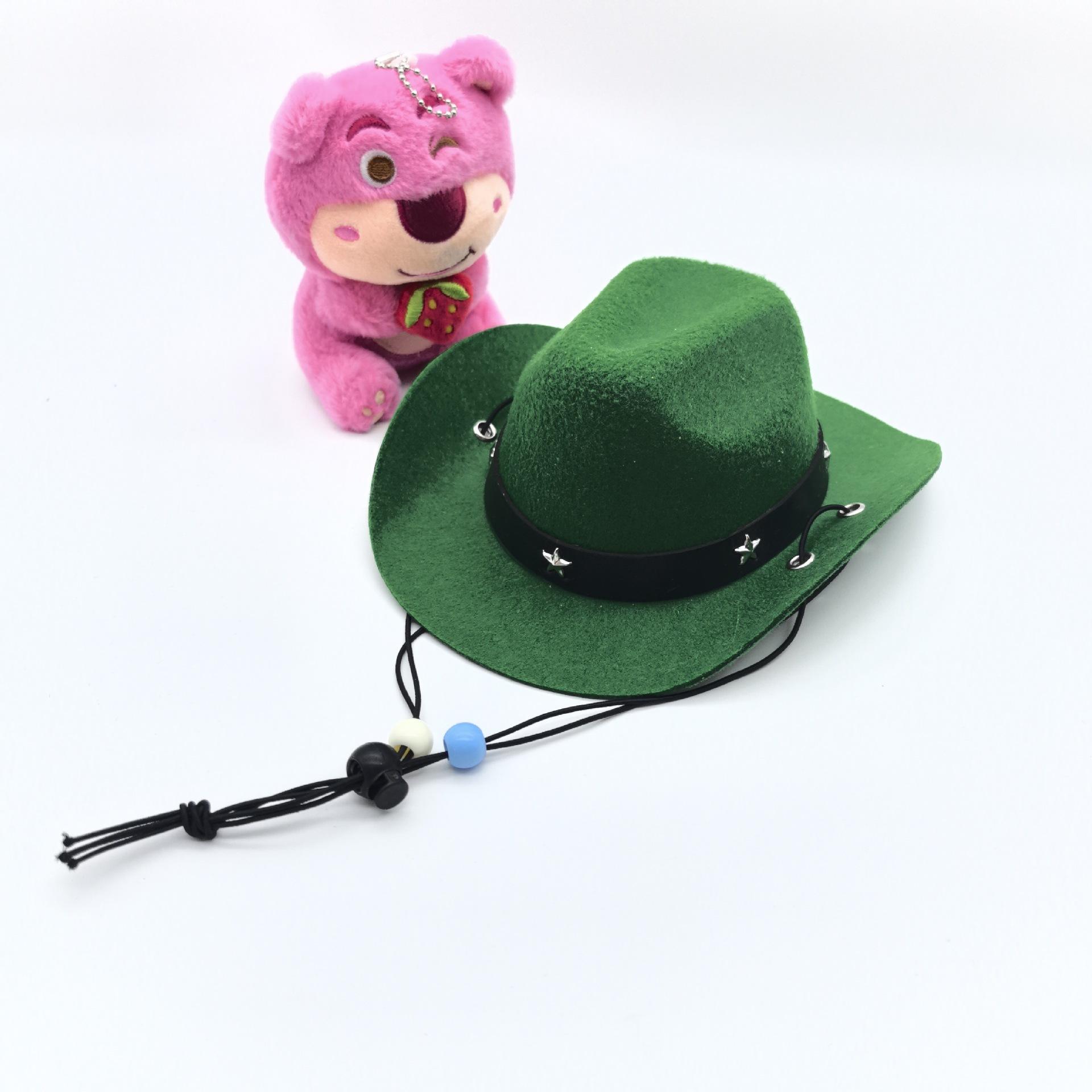 

New pink pet cowboy hat party birthday set cowboy pet supplies west side warped edge cowboy hat 13.5cm зелений