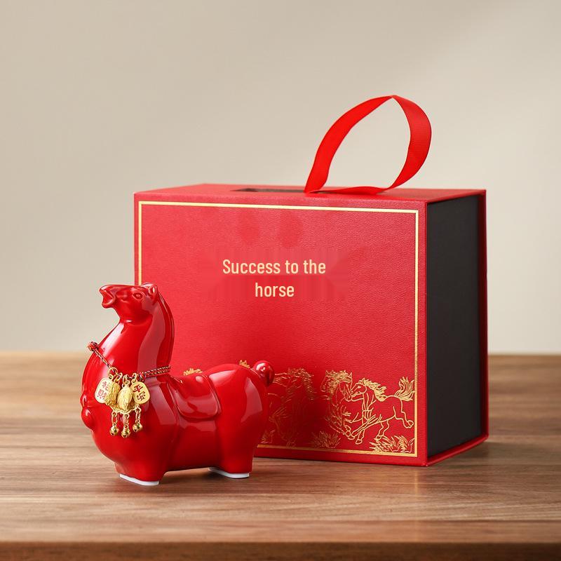 Year of the Horse Ceramic Tea Pet Ornament - Tang Horse Tea Ceremony Desktop Decor