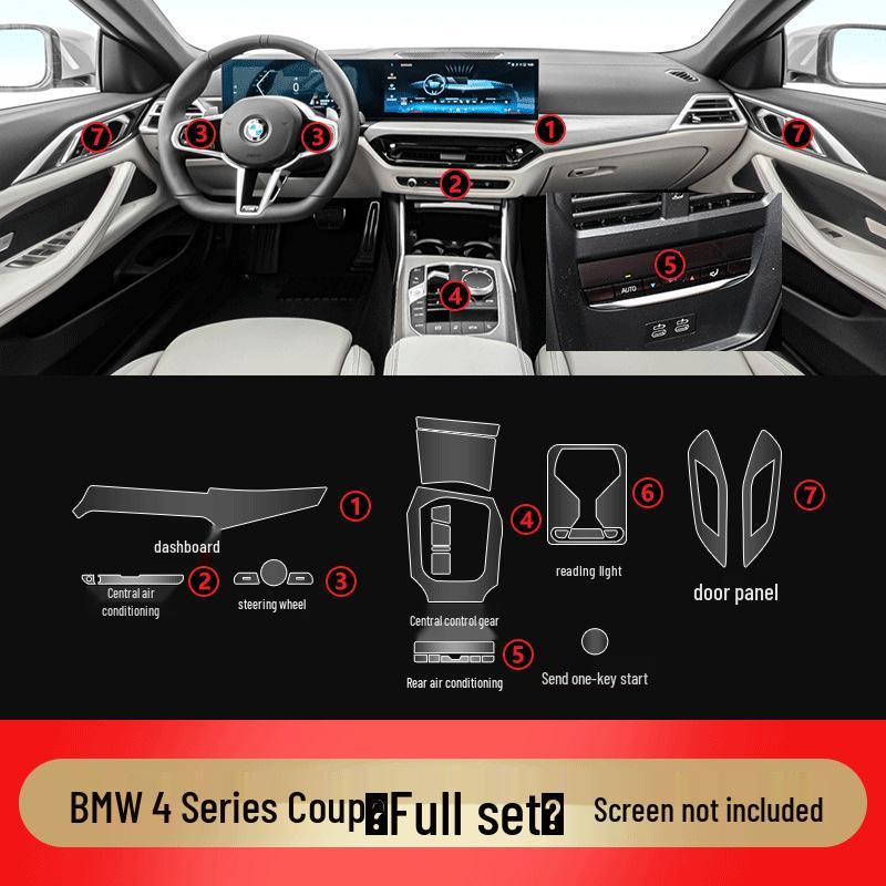 25 BMW 4 Series 425i/430i Interior Console Tempered Glass Protector Film