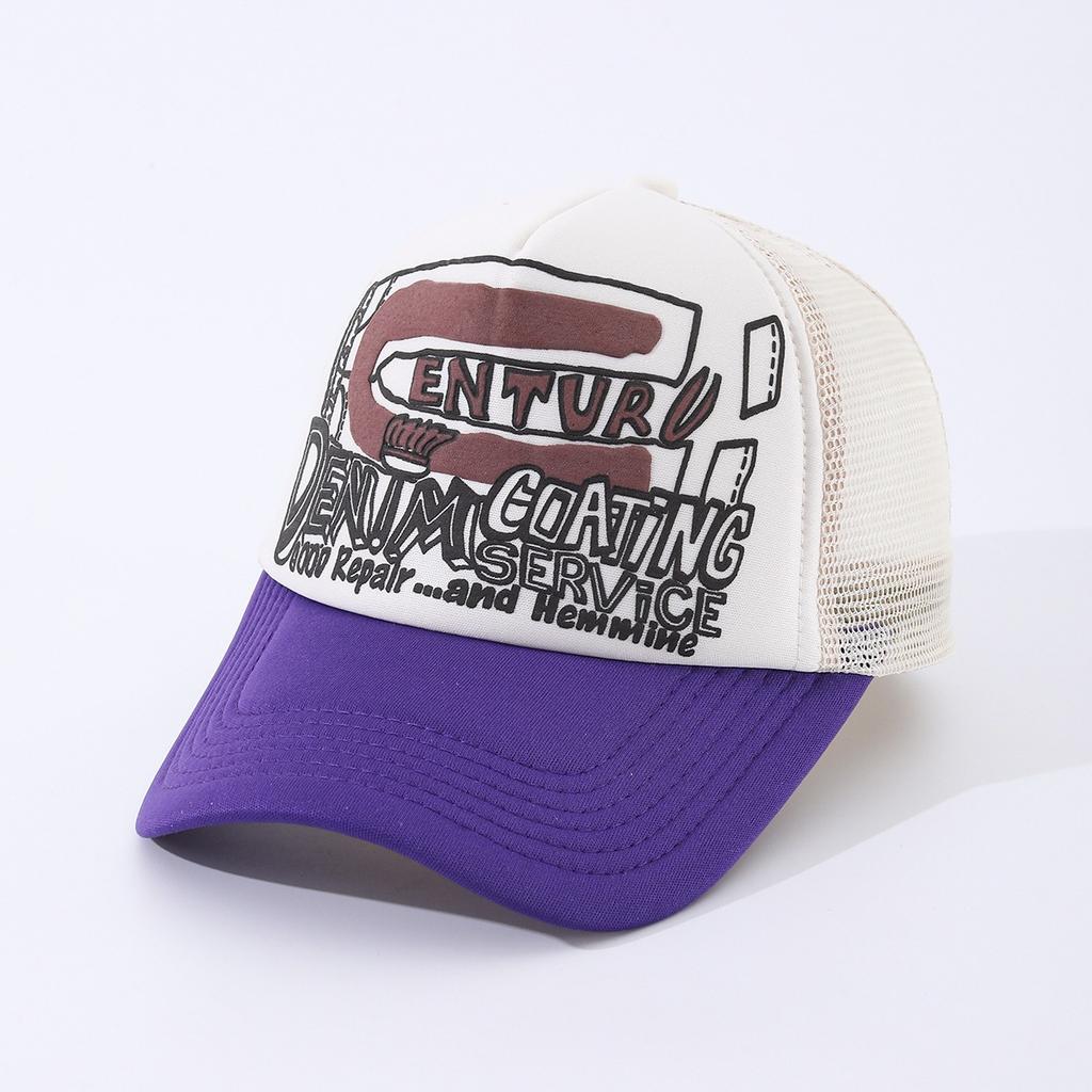 Letter Three-Dimensional Printing Sun Hat, Male And Female Couples Net Hat, Truck Hat, Versatile Breathable Baseball Cap