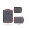 3 Pieces Rectangular Cooking Tray Red Silicone Handles Nonstick Thickened Carbon Steel