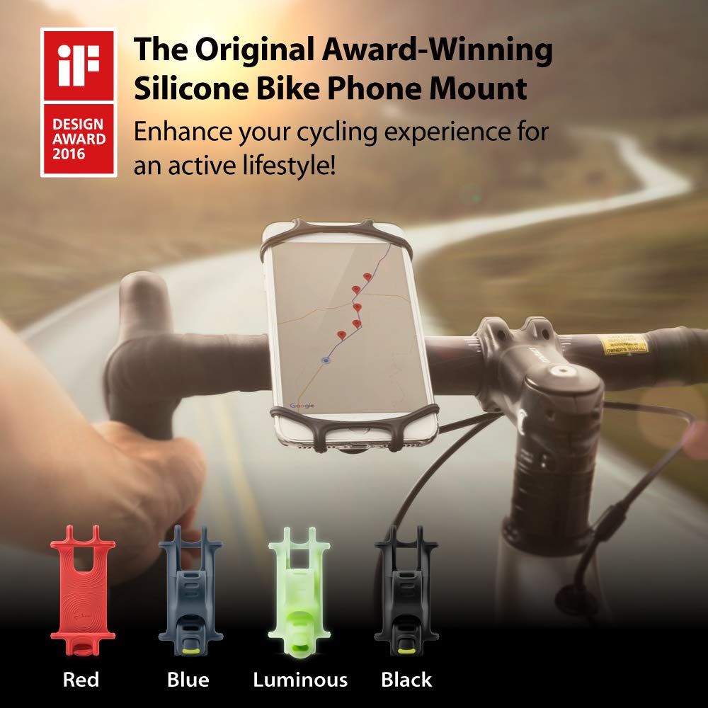 Bone Bike Tie X Bicycle Phone Easy to Attach and Compatible with Inch Sony Samsung iF Design Award Winning Holder, Ultra-Lightweight, All-Silicone