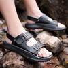 Fashion New Men Flats Summer Mens Sandals Fashion Men Sneakers Outdoor Thick Soled Non-slip Male Beach Sandals Handmade Leather Sandals