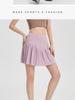 Women's Plus Size Quick-Dry Pleated White Tennis Skirt with Anti-Exposure Shorts