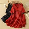DIMANAF New Plus Size Women Shirts Dress Short Casual Blouse Fashion Lady Sundress Oversized 2026 Summer