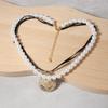 Simple and Fashionable High-end Alloy Relief Pendant Double-layer Stacked Wearing Niche Design Imitation Pearl Women's Necklace