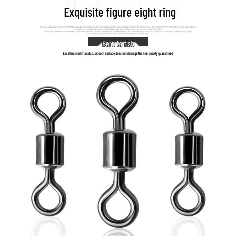 American Swivel Stainless Steel Figure-8 Ring Connector for Sea Fishing Competitions