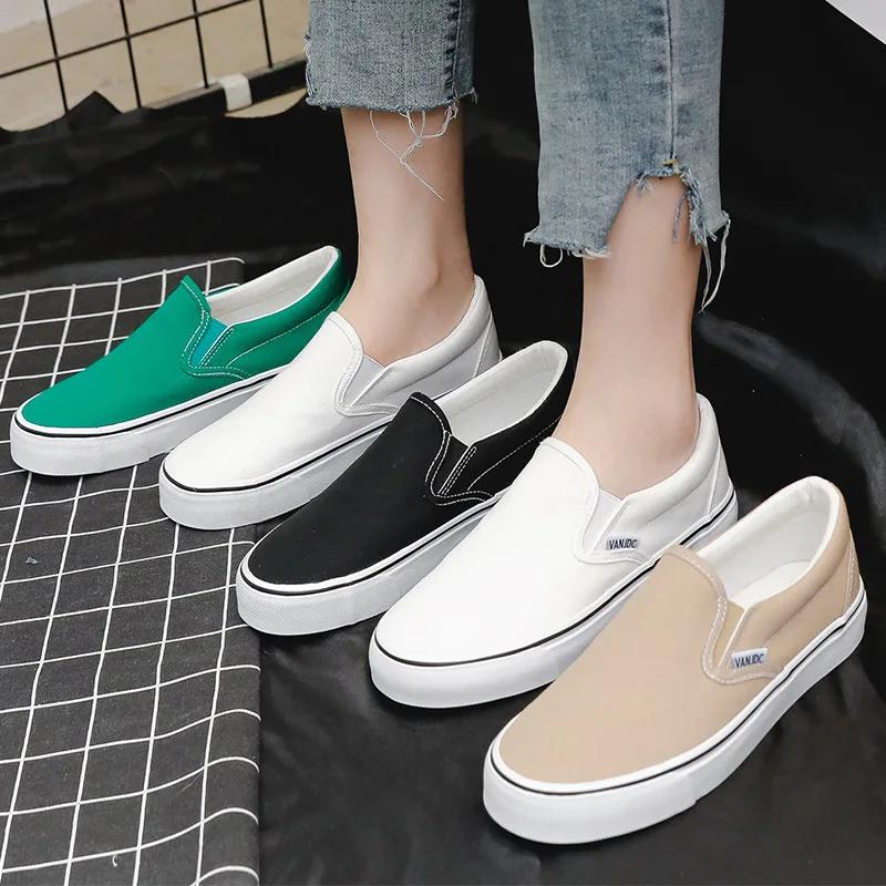 Canvas Shoes Women Couple Slip on Flat Comfortable Casual Shoes Fashion Platform Ladies Vulcanized Shoes Zapatillas Mujer