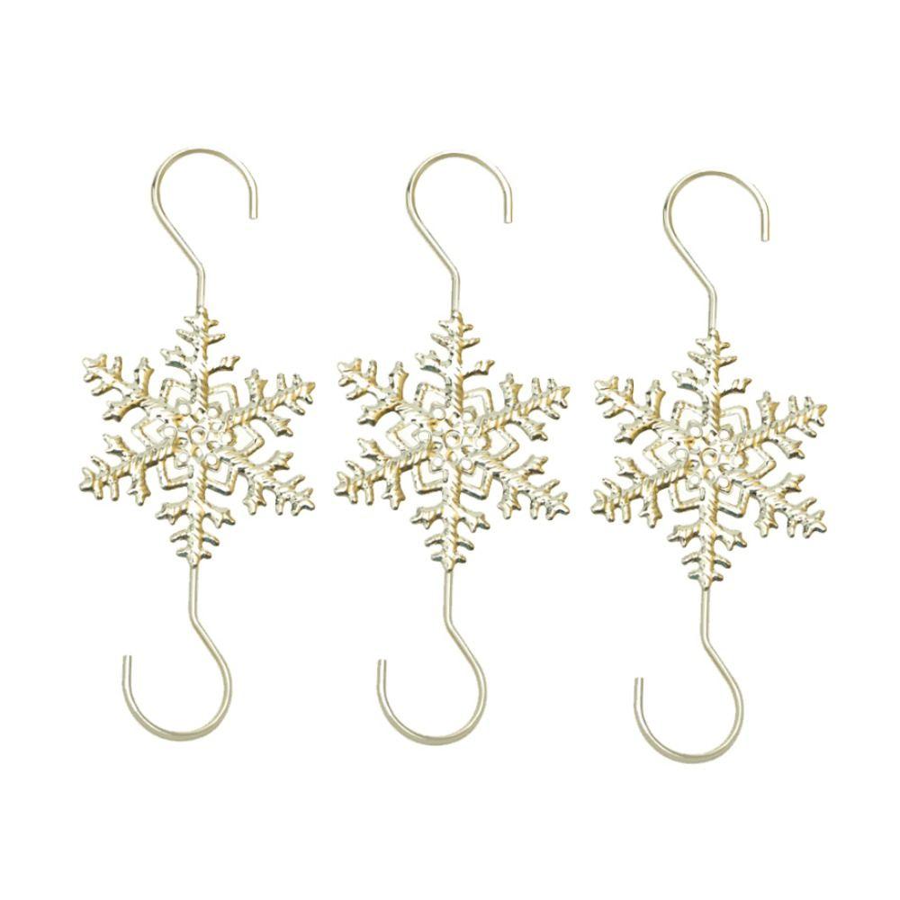 10pcs Snowflake Shape Christmas Wreath Hooks Xmas Tree Decoration Hook  Christmas Sock
