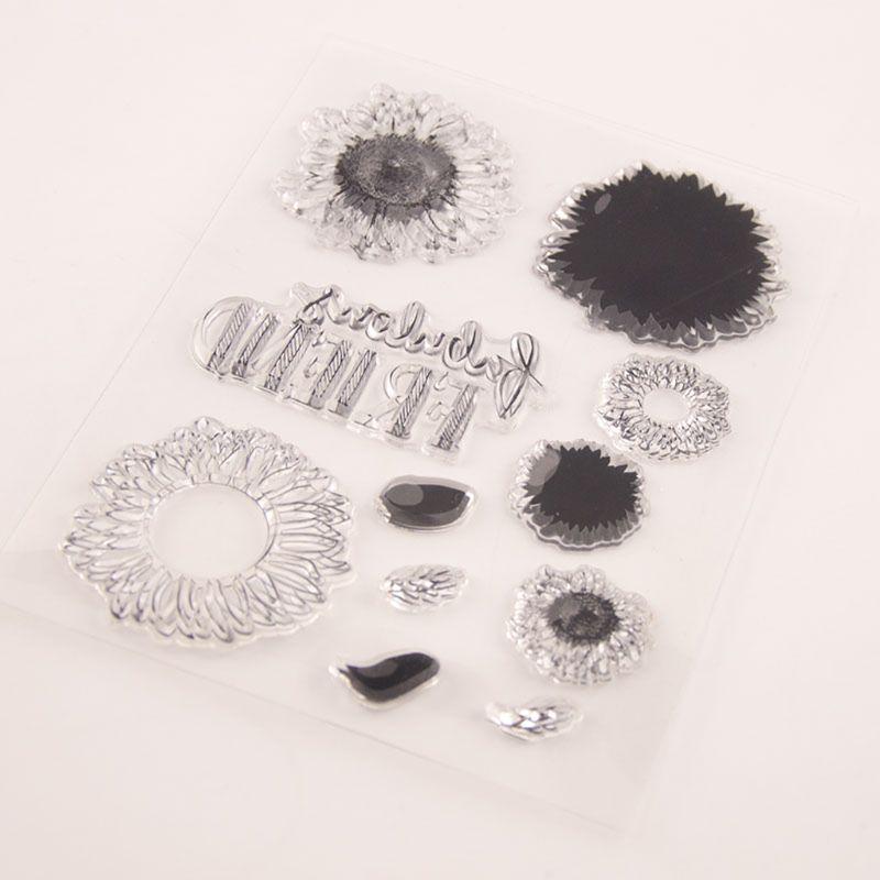 Buy Sunflower Silicone Clear Seal Stamp DIY Scrapbooking Embossing ...