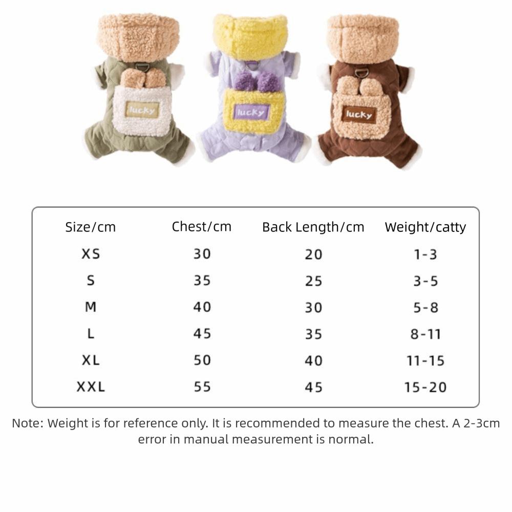 Neue verdickte Hundekleidung Winter warm mit Samtjacke Teddybär Mantel Haustierbedarf mit Hut Welpenkleidung Weste für draußen