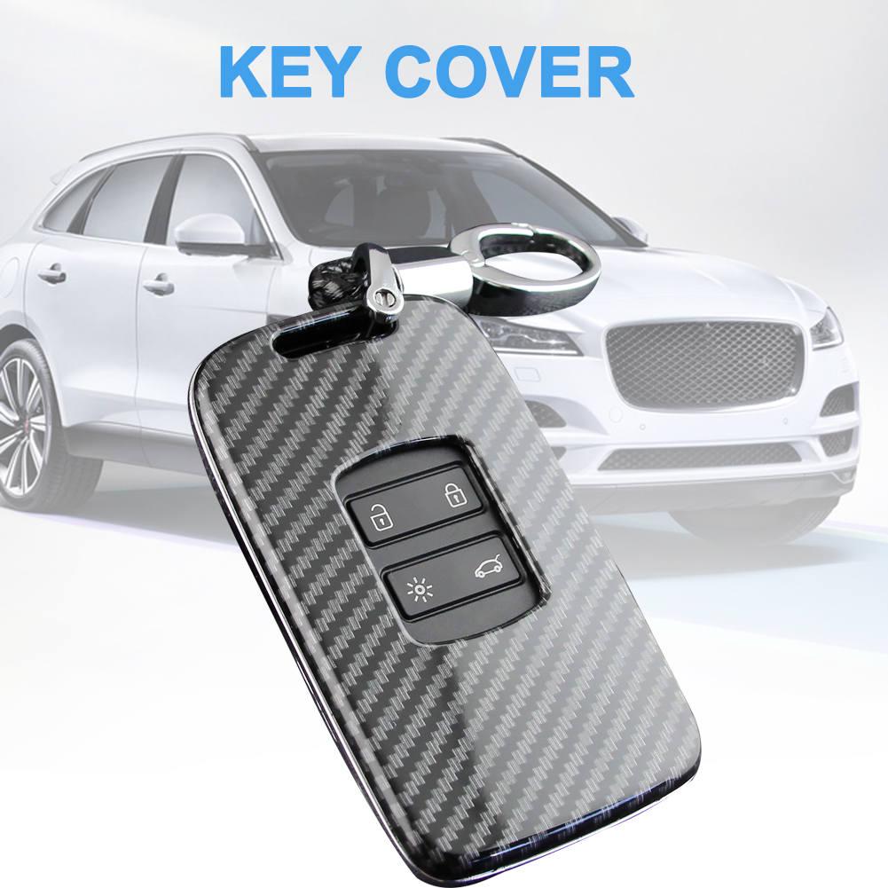 ABS Carbon Fiber Key Fob Cover Silicone Car Key Cover Key Case Car Keychain Accessories For Renault Koleos Kadjar Megane