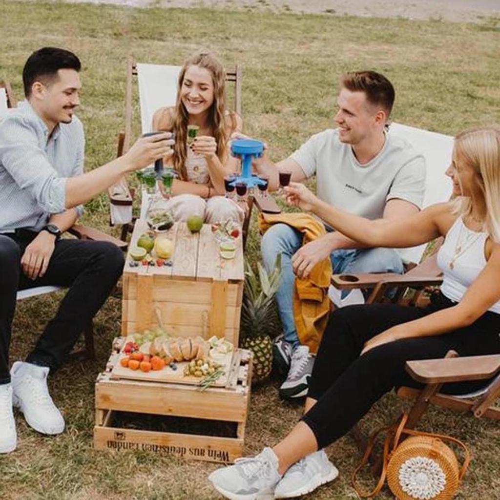 Zásobník na 6 sklenic a držák - Zásobník na plnění tekutin, výdej sklenic