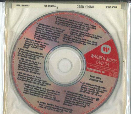 CD VARIOUS Warner Music Canada January 1991 PROC91078 WARNER MUSIC CA 1991 Canada Rock Used