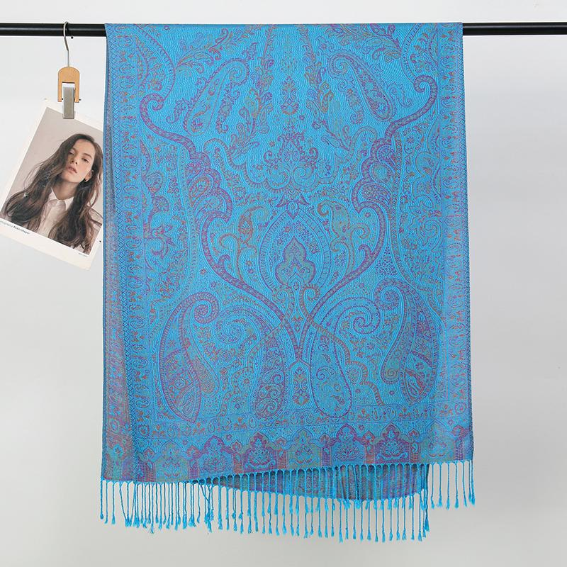 Pashmina Shawl Lady Wrap Warm Winter Scarves Design Print Female Foulard Cotton Stoles Scarf