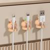 WORTHBUY 2/3pcs Cute Capybara Cable Managers Self-Adhesive Mobile Phone Data Cable Winder Fixer Clip USB Cable Organizer Holder