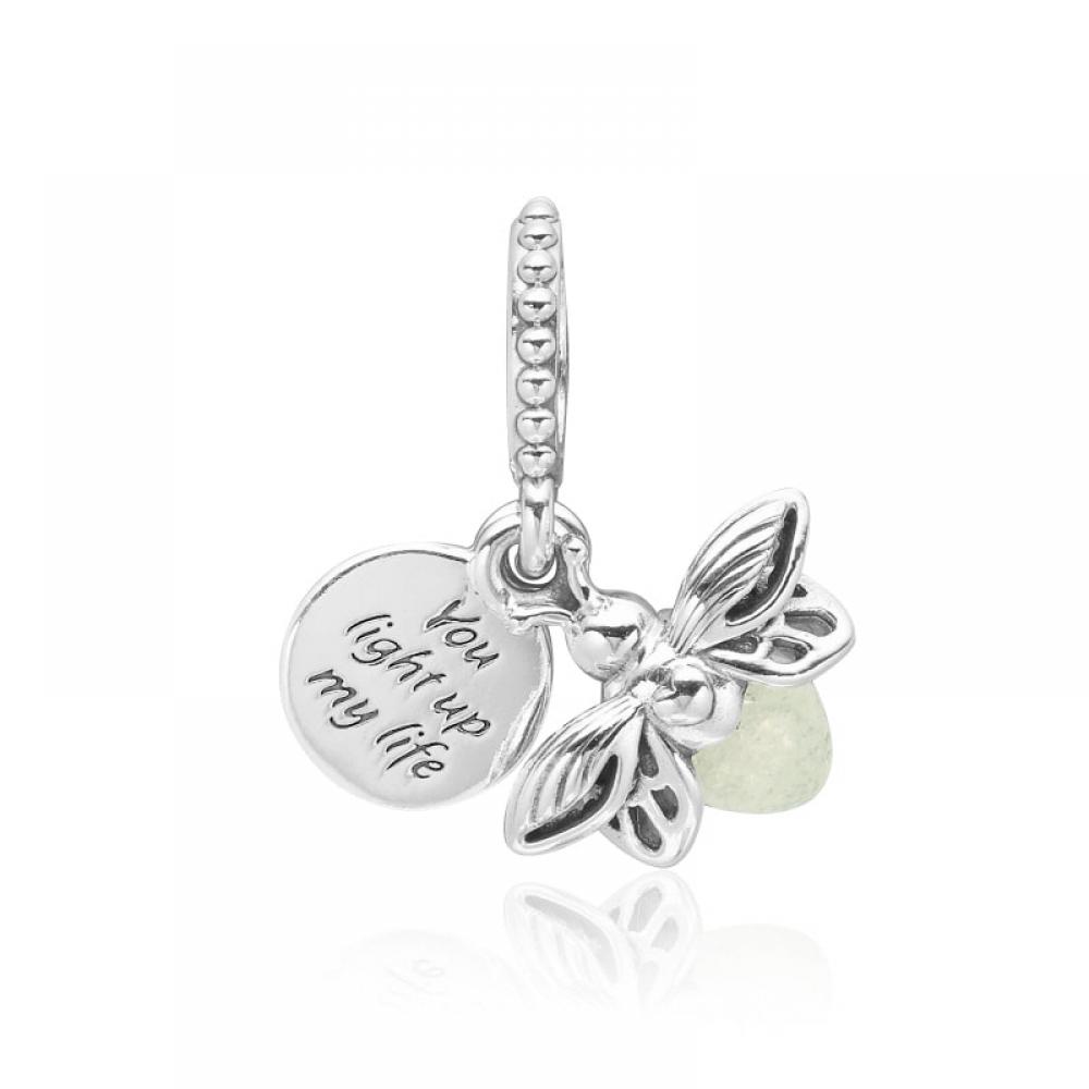 PAndora 799352c01 Leuchtender Glühwürmchen Anhänger und Hänger Silber Charm