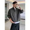 Men Loose Stand Collar Cleanfit Deconstructed Short Bomber Jacket Casual Workwear Outerwear