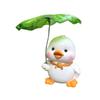 Garden Duck Statue, Cute Duck Figurine Holding Lotus Leaf Umbrella Resin Yard Art Sculpture, Garden Statues