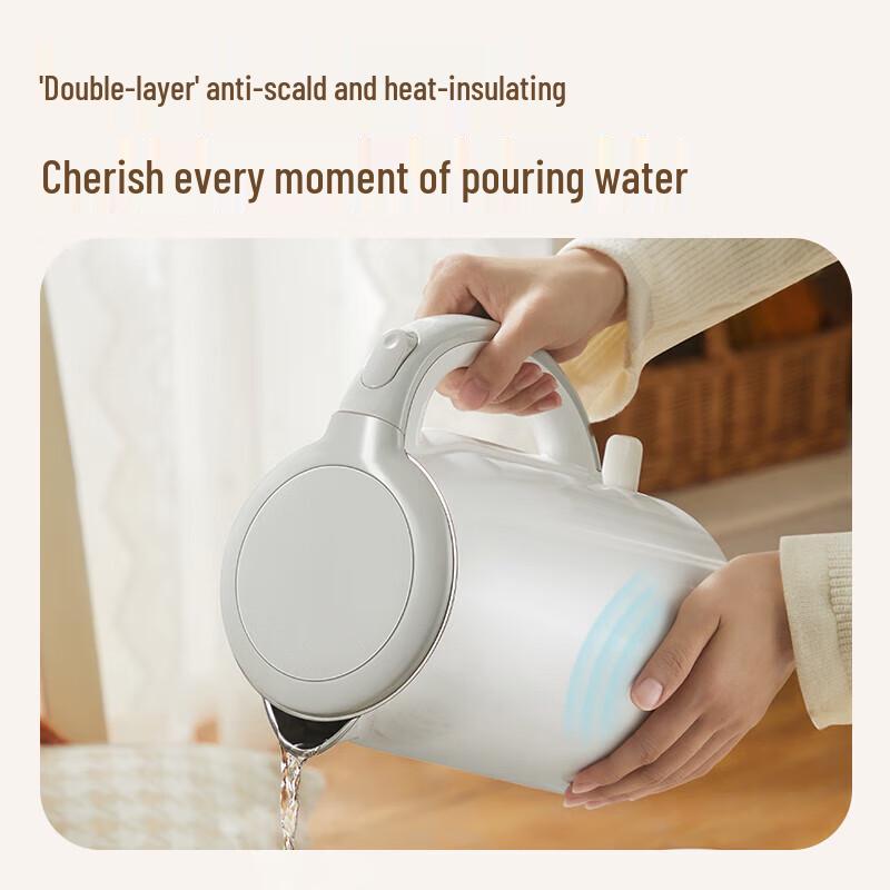 Midea 1.7L Stainless Steel Electric Kettle with Rapid Boil & Anti-Scald