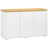 Küchensideboard, Aufbewahrungsschrank mit drei Türen und verstellbaren Regalen für Wohnzimmer, Eingangsbereich, Weiß