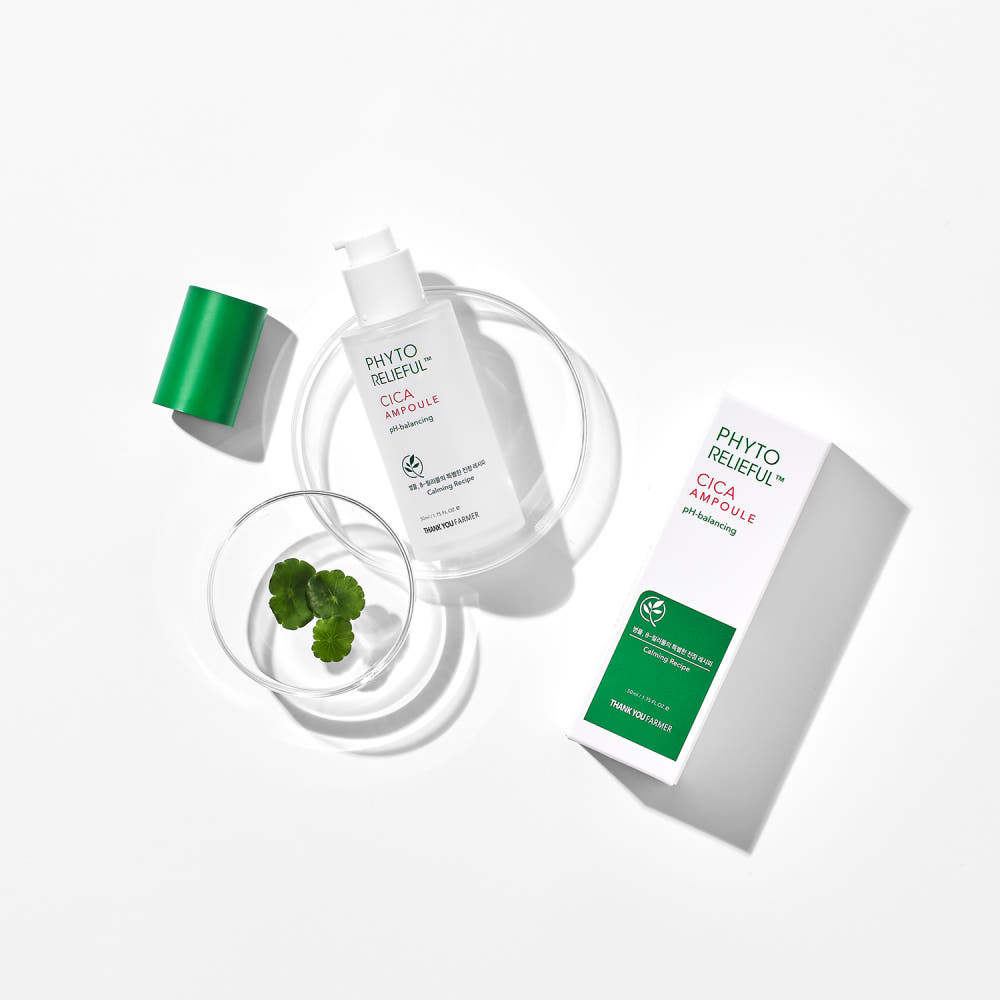 THANK YOU FARMER Phyto Relieful Cica Ampoule 50ml Cica Hydrating Soothing Ampoule for Sensitive Skin