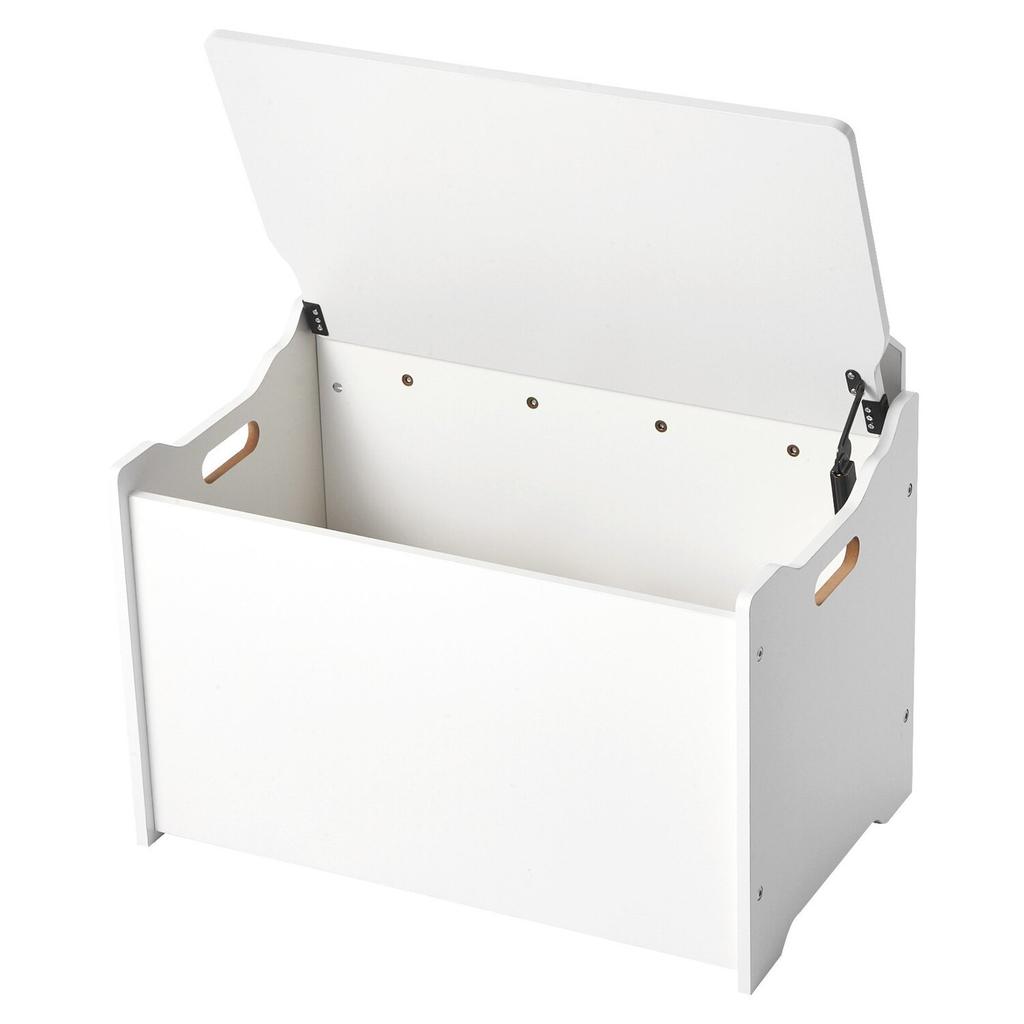 Kids Storage Bench, Wooden Toy Box Chest with Backrest, Large Storage Cabinet with Safety Hinge, Toddlers Storage Bench for Playroom, Living Room or
