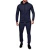 Herren Outdoor Sport Zweiteiliges Kapuzen-Sweatshirt + Einfarbige Hose Zweiteiliges Set
